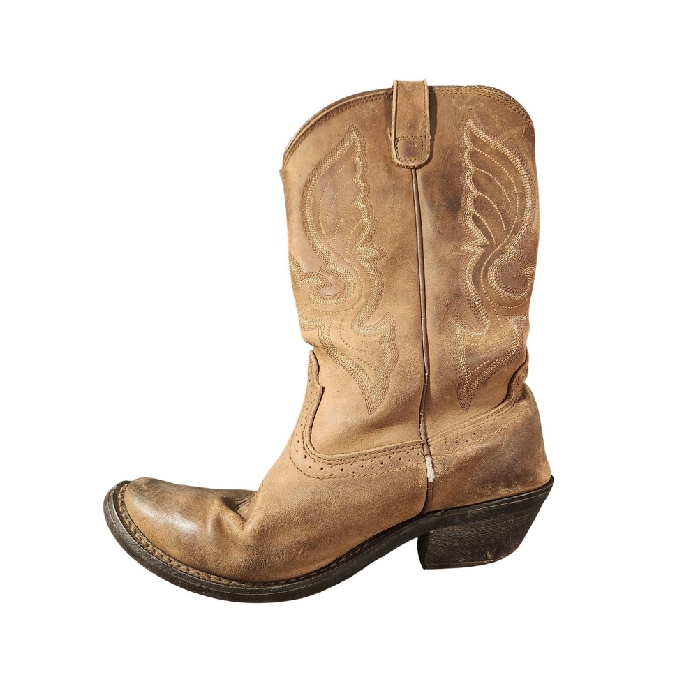 Shyanne Boots Womens Size 8 Brown Leather Western Mid Calf Cuban Heel Cowgirl